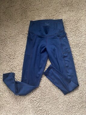 adidas Navy Performance Leggings with Internal Logo Panel